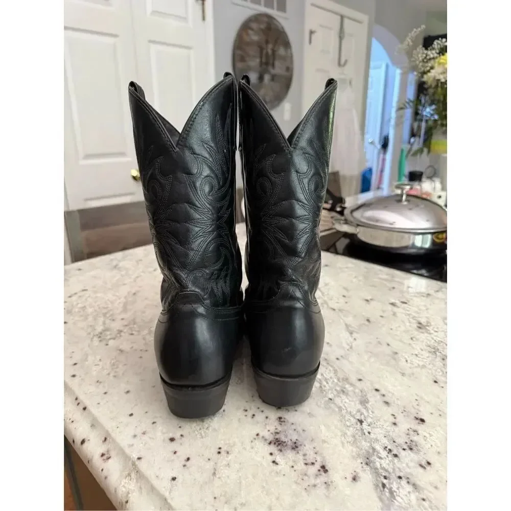 Larado Black 12” Paris Western Leather Cowboy Boots sz 11